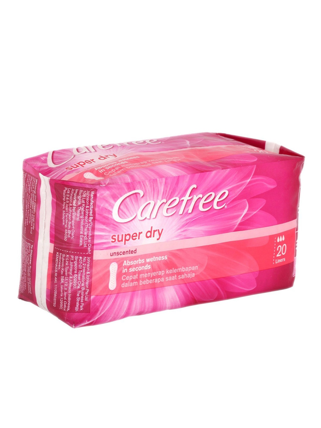 

Stayfree Carefree Super Dry Unscented Pantyliners For Everyday Freshness - 20 Pcs, Pink