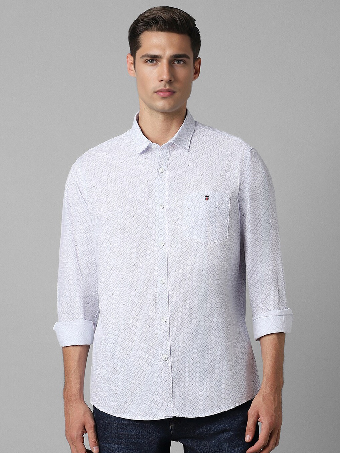 

Louis Philippe Jeans Men Slim Fit Opaque Printed Casual Shirt, White