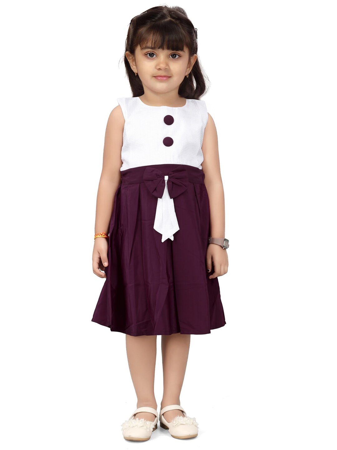 

BAESD Girls Satin Fit & Flare Dress, Magenta