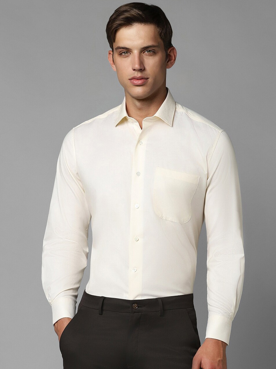 

Luxure by Louis Philippe Men Opaque Formal Shirt, Cream