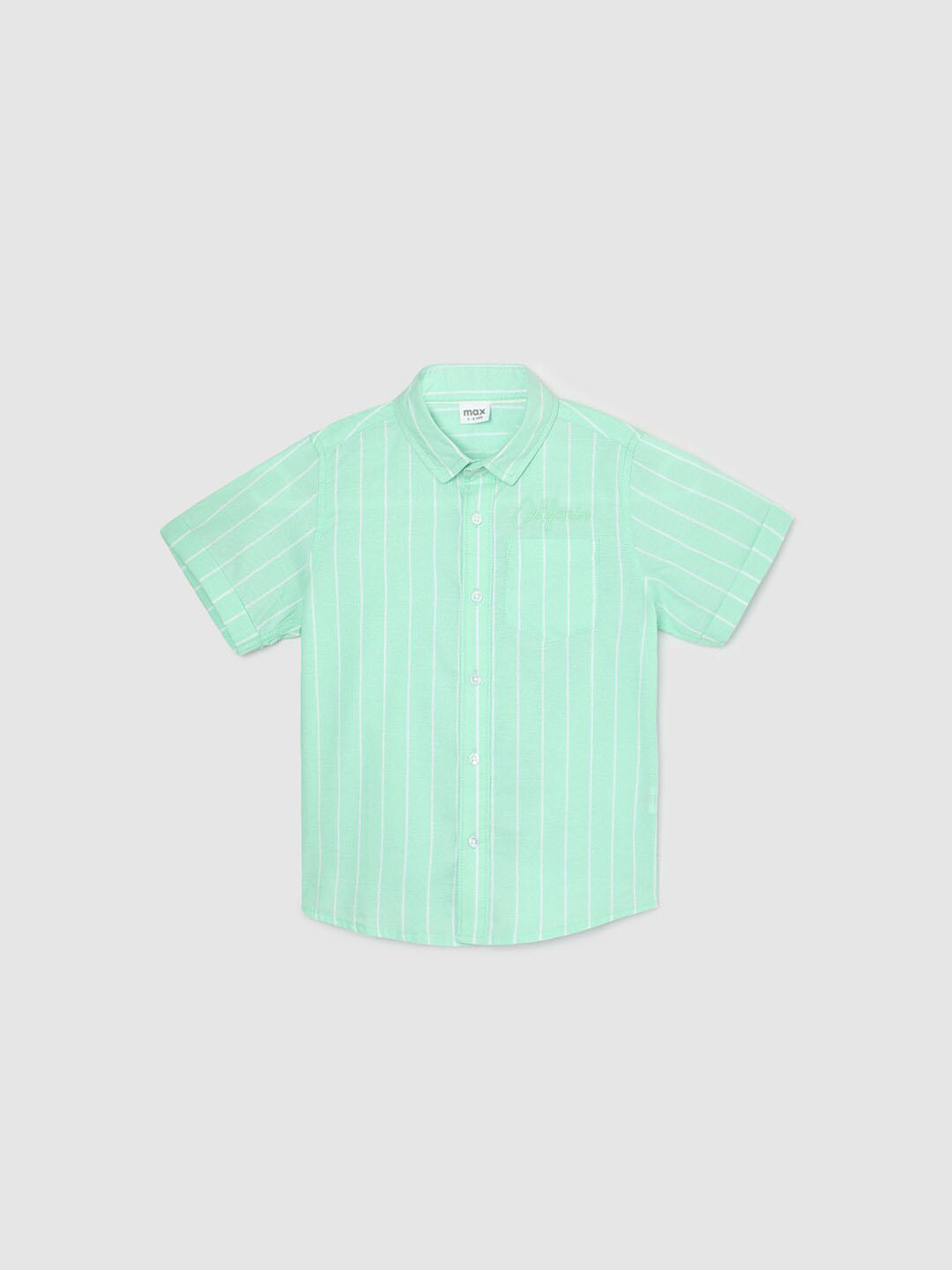 

max Boys Opaque Striped Casual Shirt, Green
