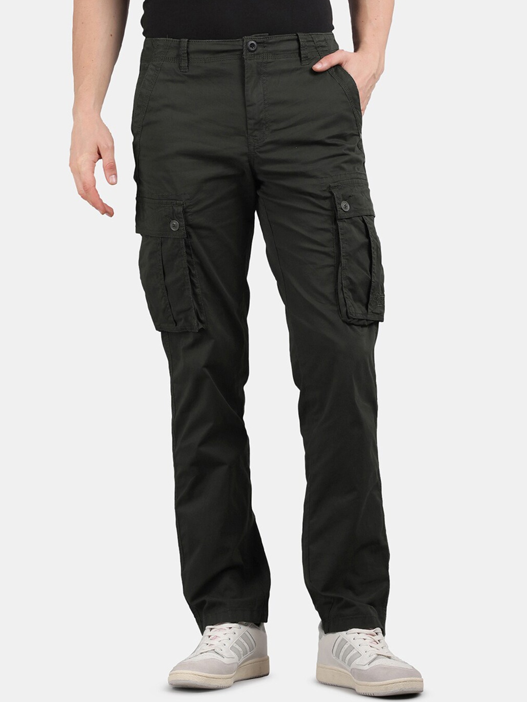 

t-base Men Original Regular Fit Cargos Trousers, Green