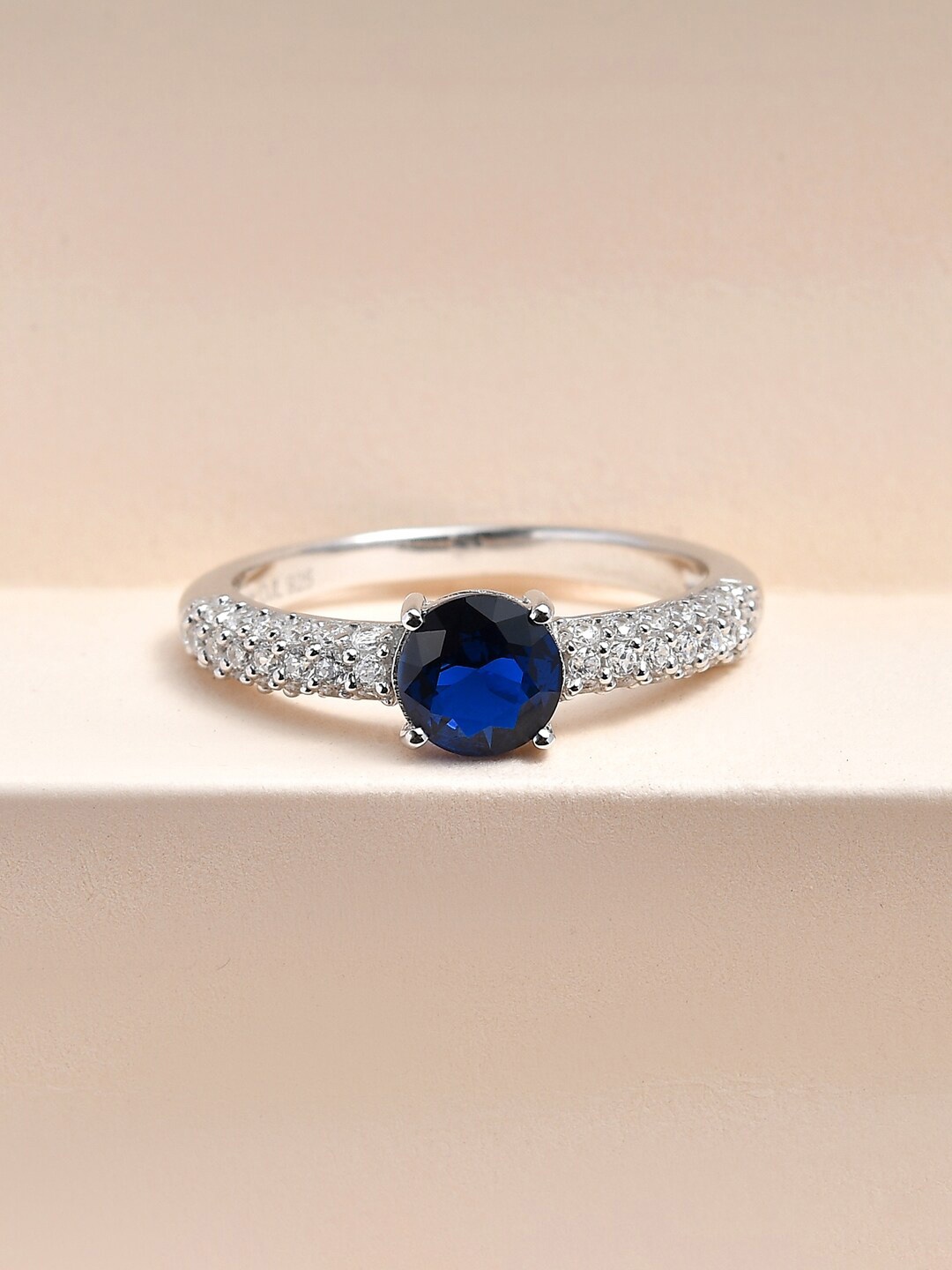 

Ornate Jewels 925 Sterling Silver Blue Sapphire Solitaire Ring