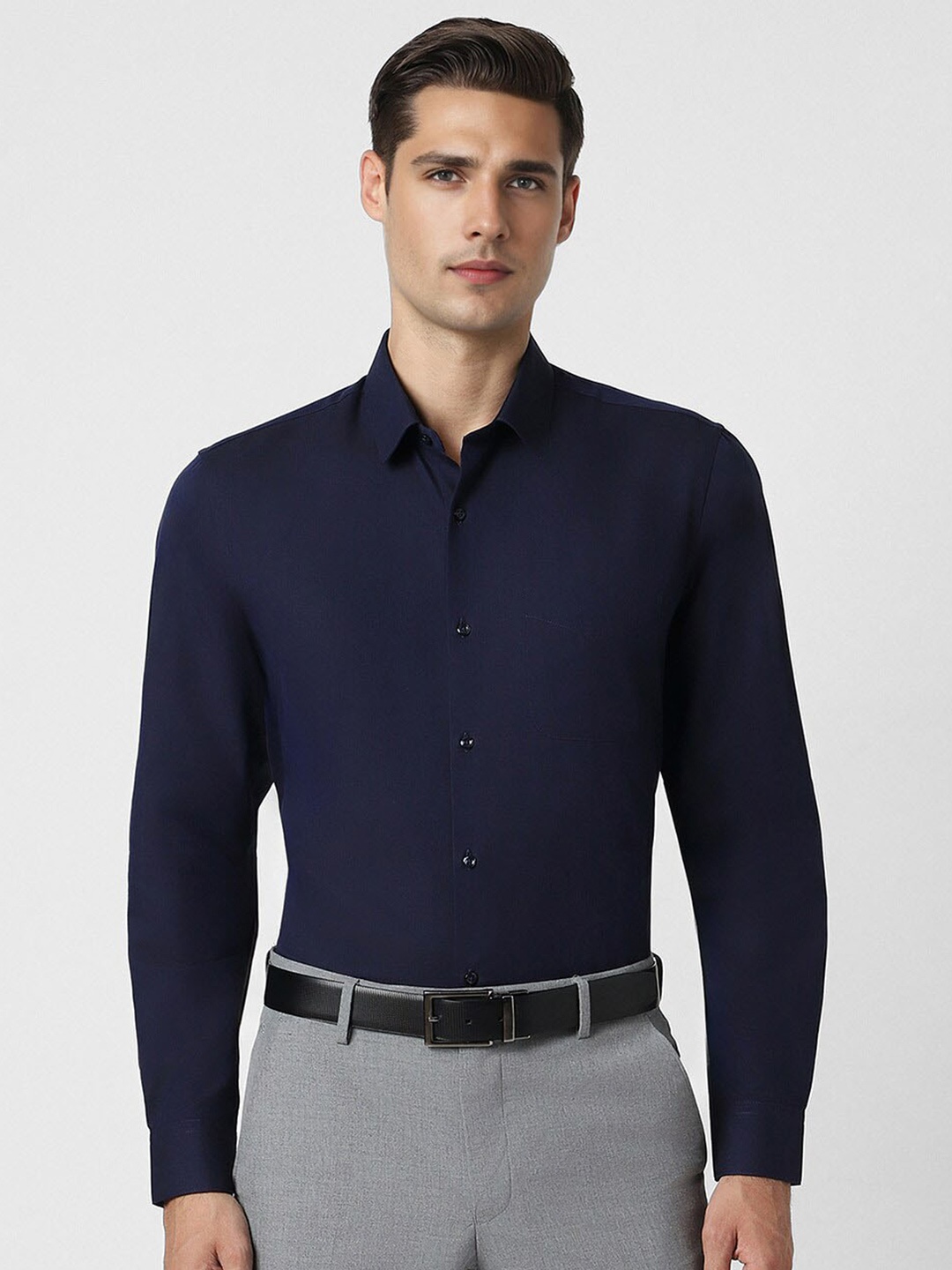 

Peter England Men Opaque Formal Shirt, Navy blue