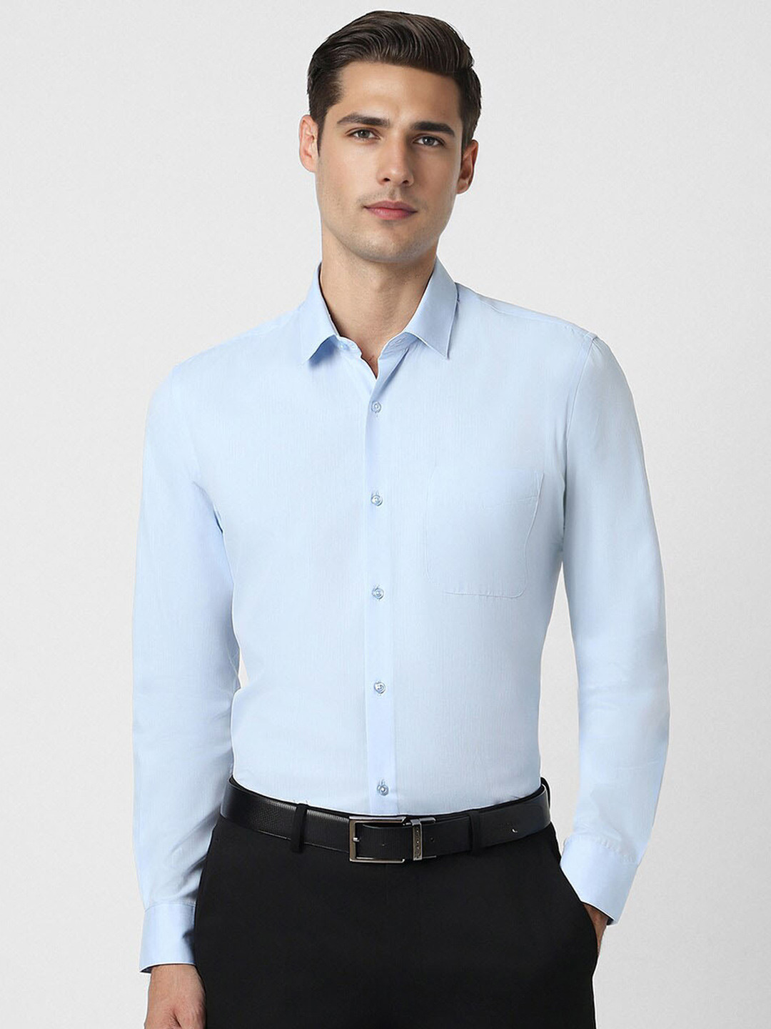 

Peter England Men Opaque Formal Shirt, Blue