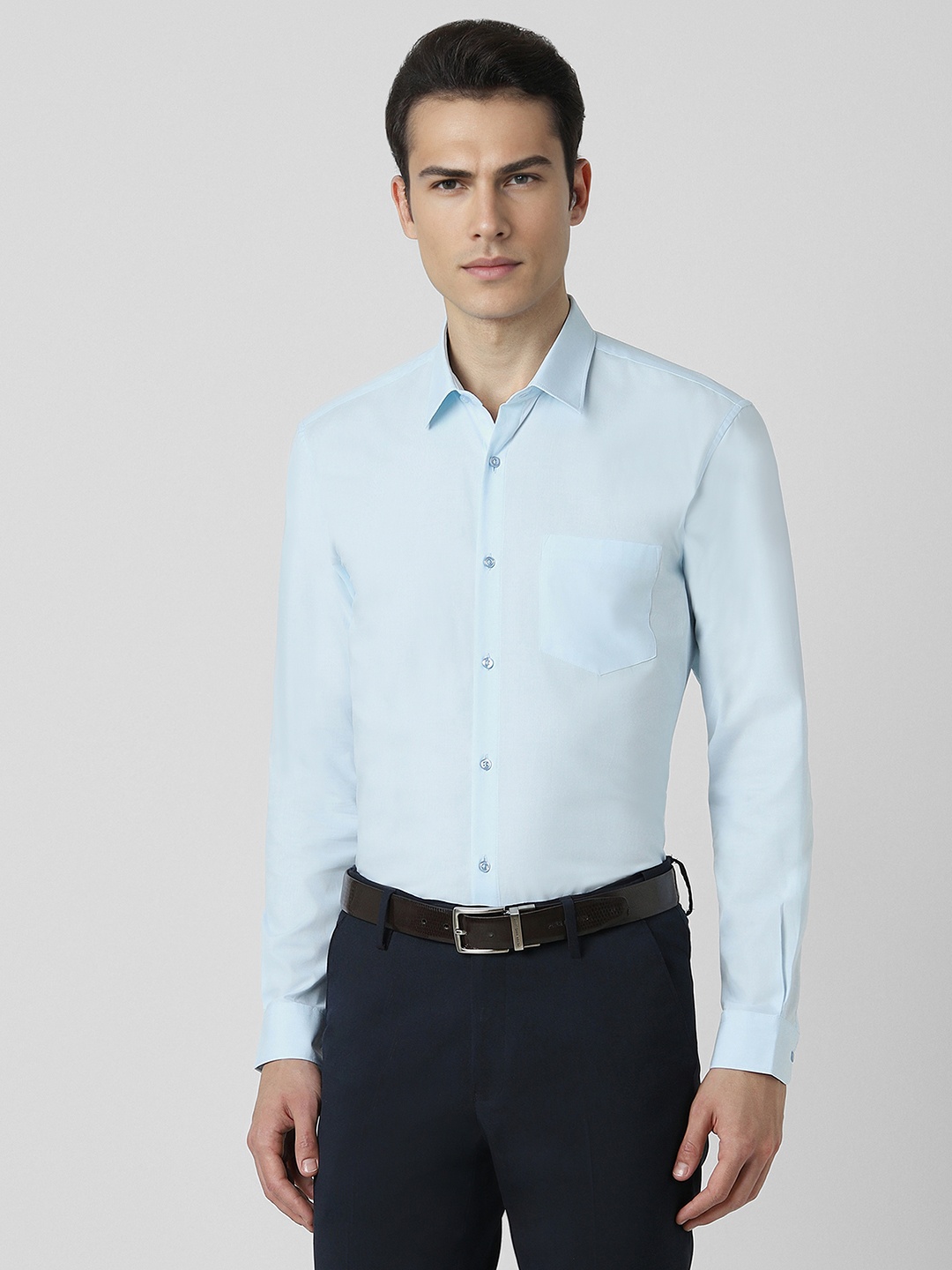 

Peter England Men Opaque Formal Shirt, Blue