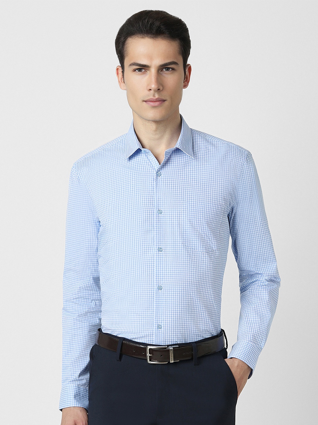 

Peter England Men Opaque Formal Shirt, Blue