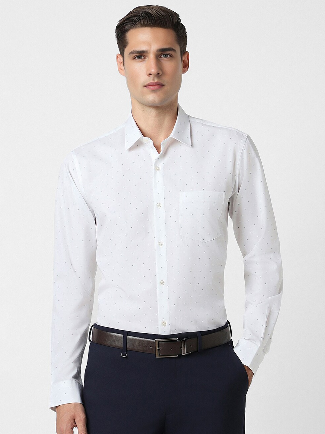 

Peter England Men Opaque Printed Formal Shirt, White