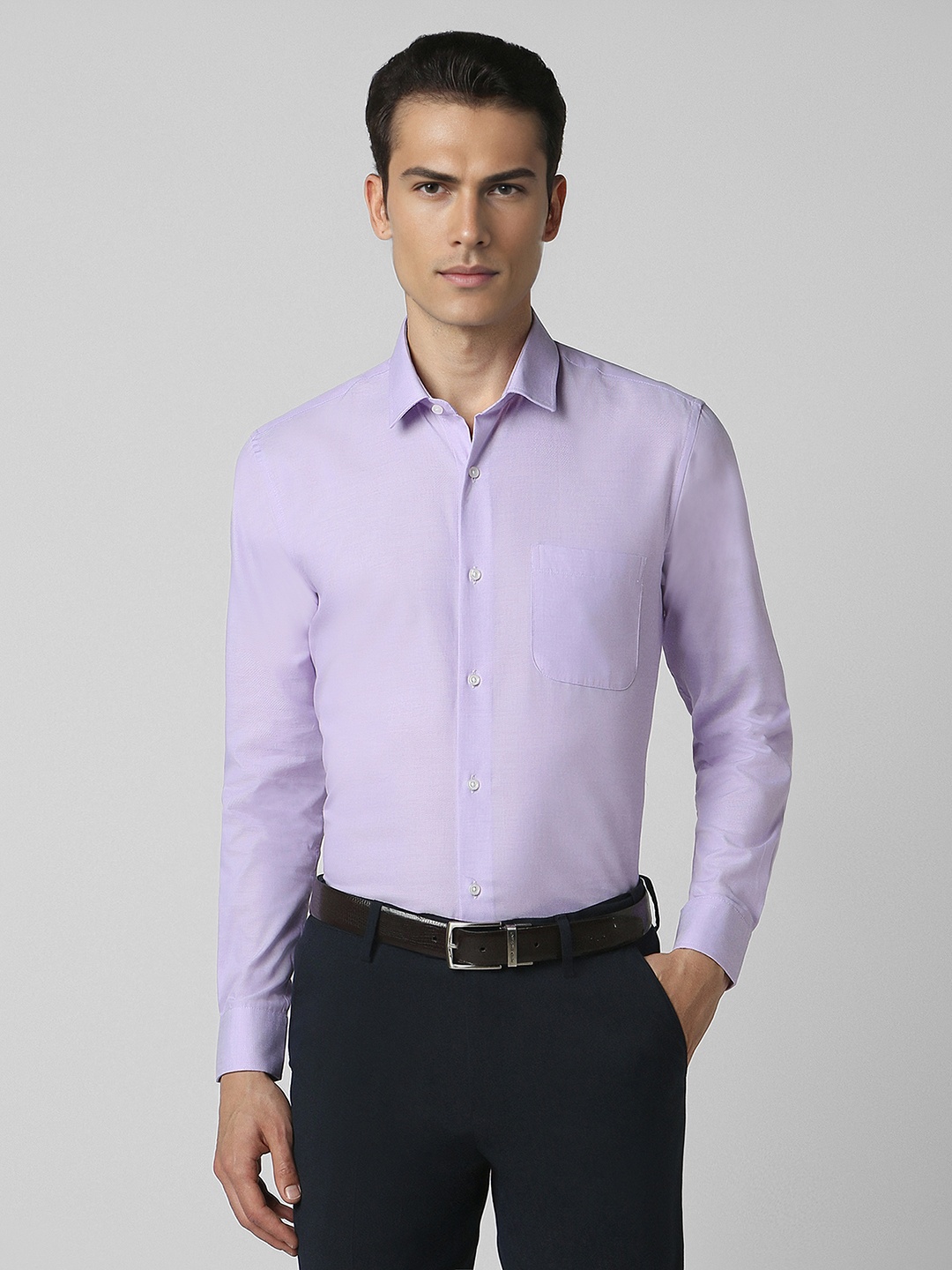 

Peter England Opaque Cotton Formal Shirt, Purple