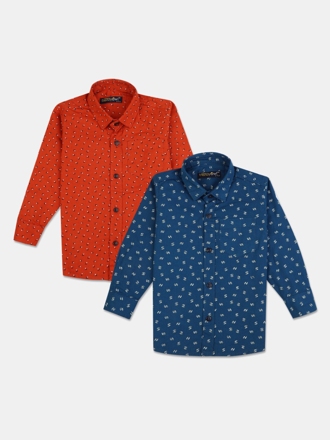 

V-Mart Boys Pack Of 4 Opaque Printed Cotton Casual Shirts, Blue