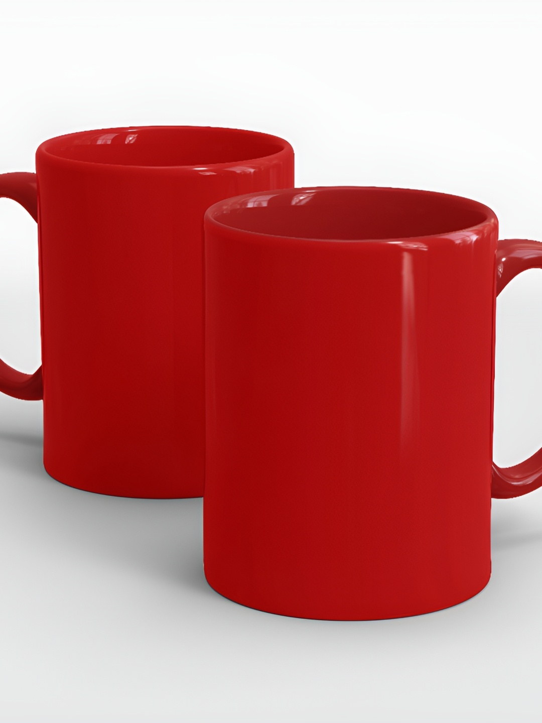

SUBLIKRAFT Red 2 Pieces Ceramic Glossy Mugs 330 ml