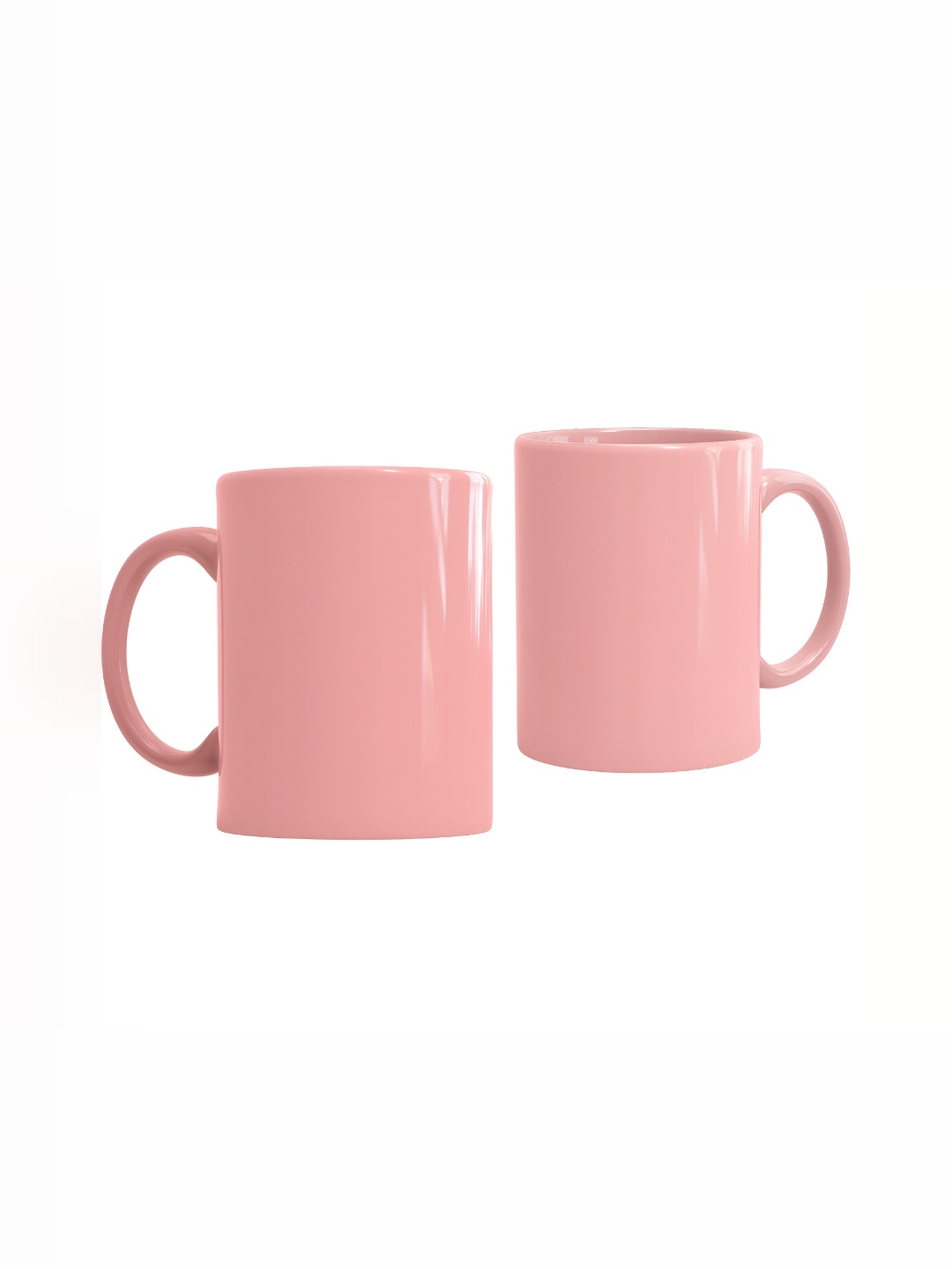 

SUBLIKRAFT Pink 2 Pieces Ceramic Glossy Mugs 330 ml