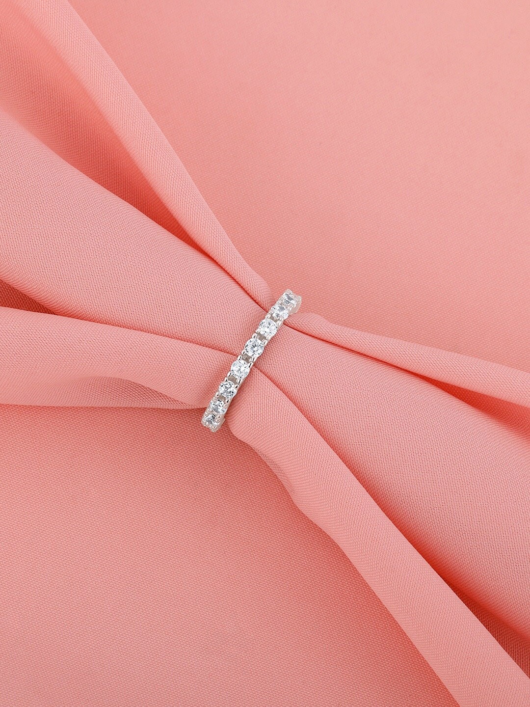 

GIVA 925 Sterling Silver Rhodium-Plated CZ Studded Finger Ring