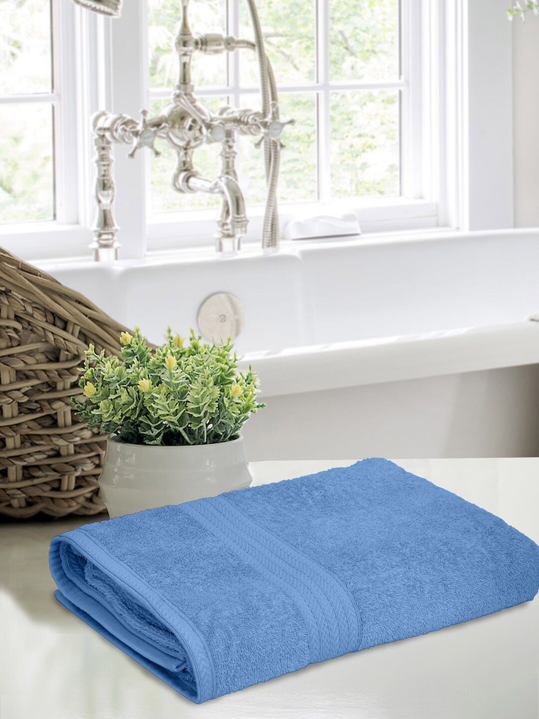 

BOMBAY DYEING Blue Cotton Bath Towels
