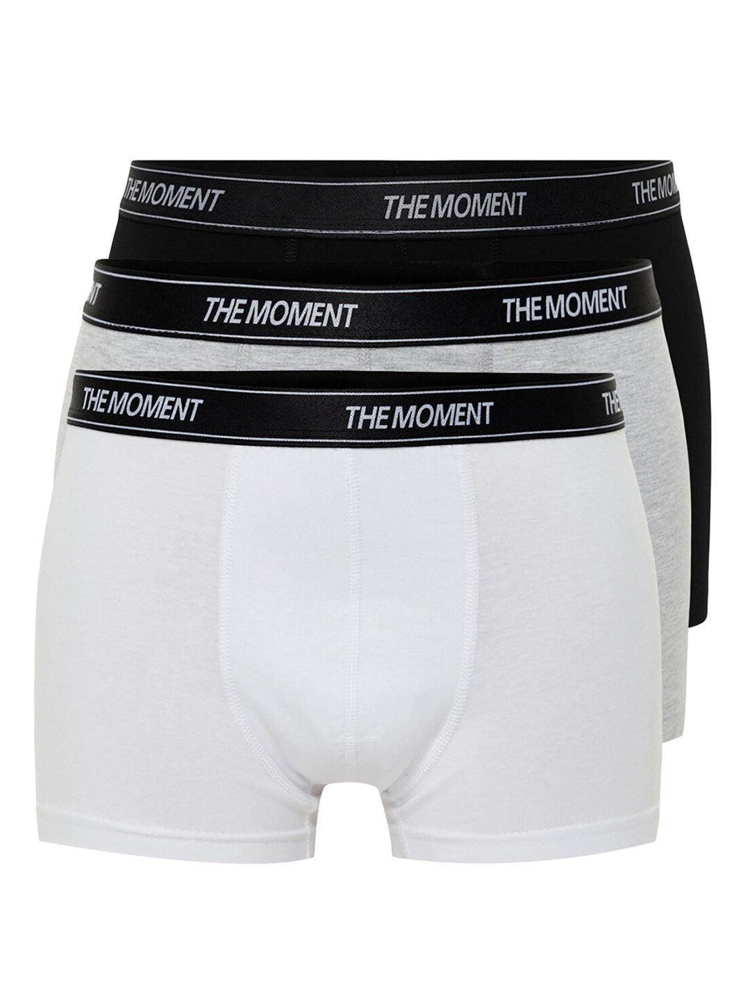 

Trendyol Pack of 3 Mid-Rise Cotton Trunks, Grey