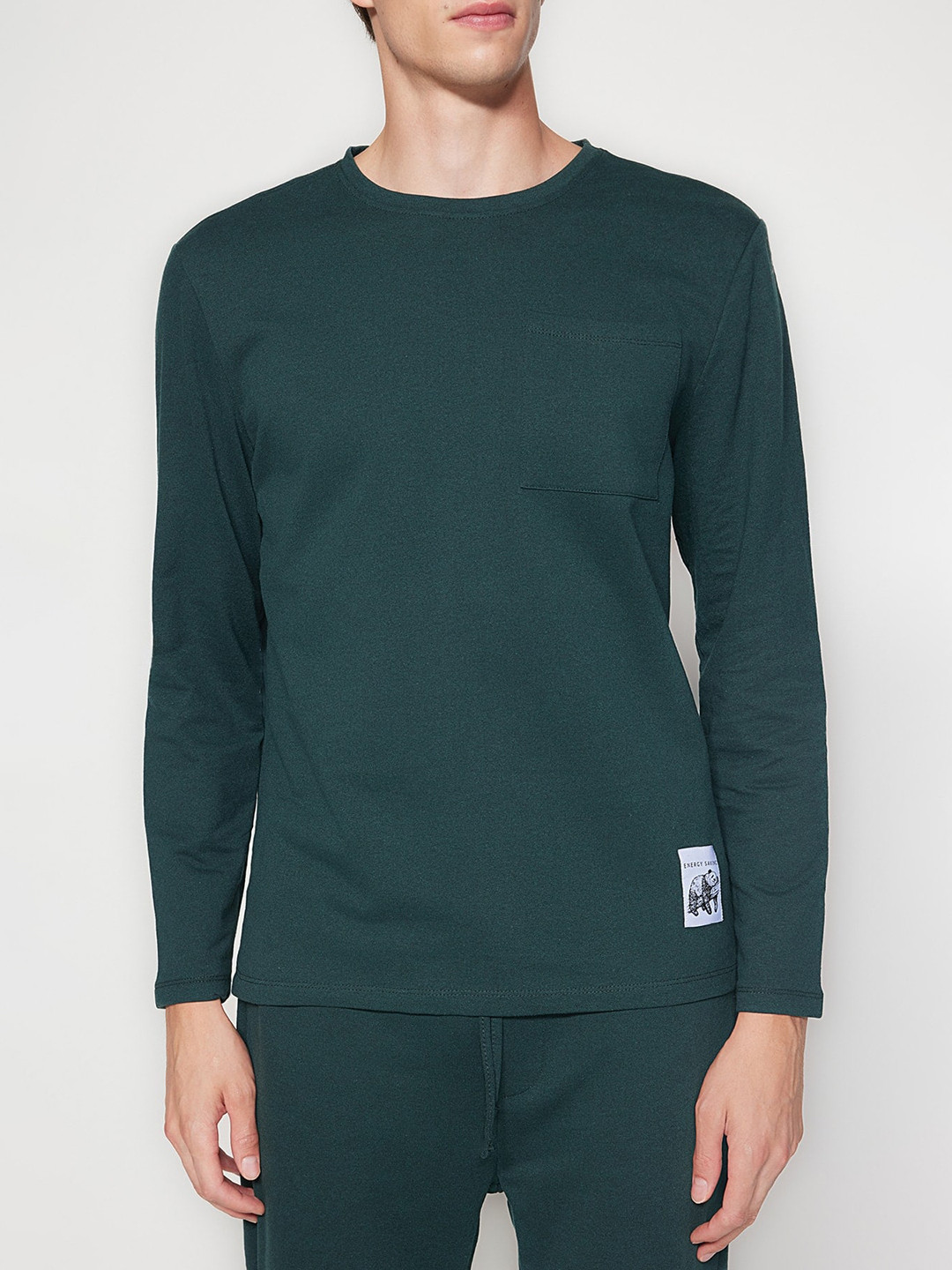 

Trendyol Round Neck Night suit, Green