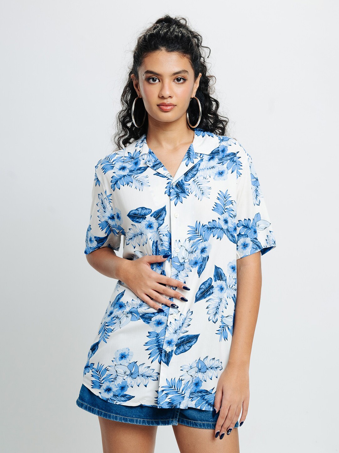 

FREAKINS Floral Printed Casual Shirt, Blue