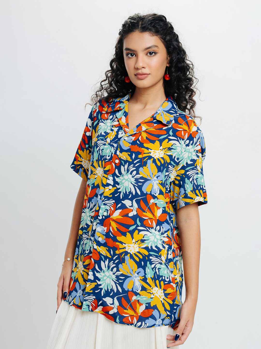 

FREAKINS Floral Printed Casual Shirt, Blue