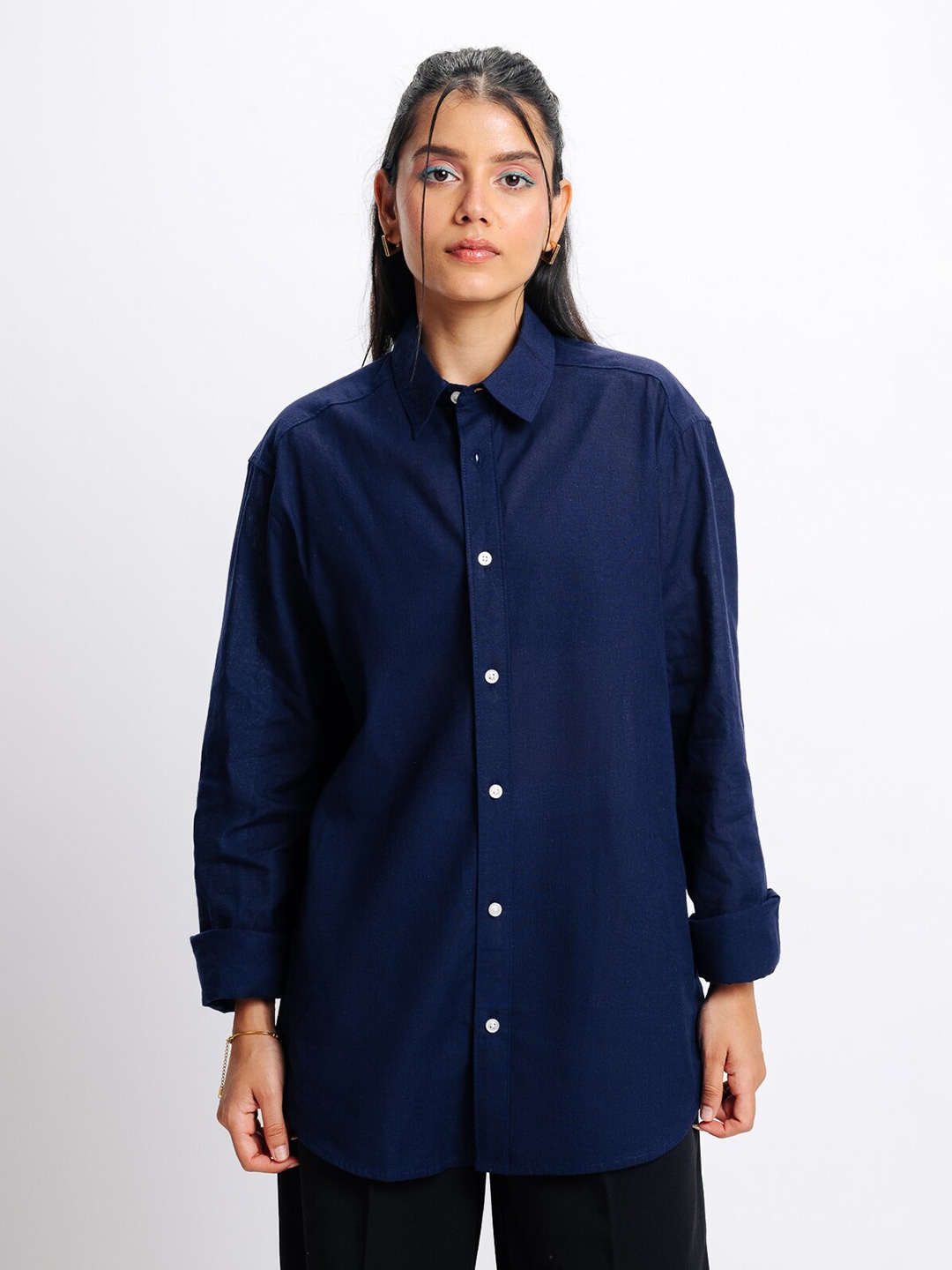

FREAKINS Cotton Regular Casual Shirt, Navy blue