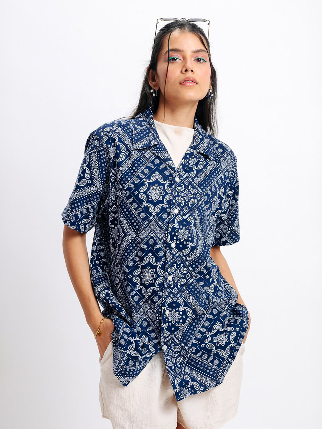 

FREAKINS Floral Printed Casual Shirt, Blue
