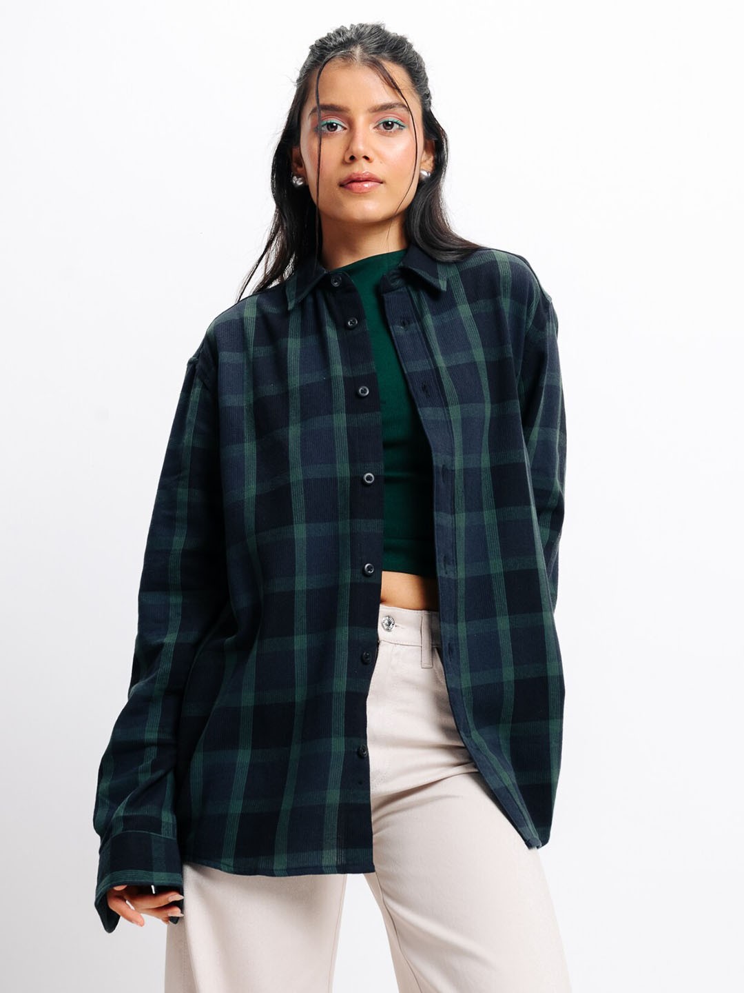 

FREAKINS Tartan Checks Cotton Checked Casual Shirt, Blue