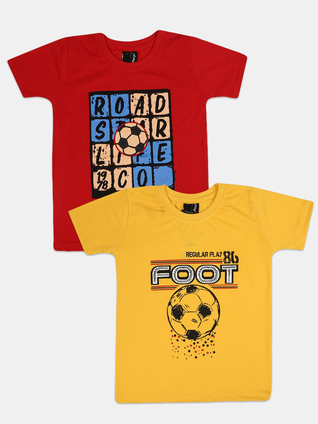 

V-Mart Boys Pack Of 3 Typography Printed Cotton T-shirt, Orange