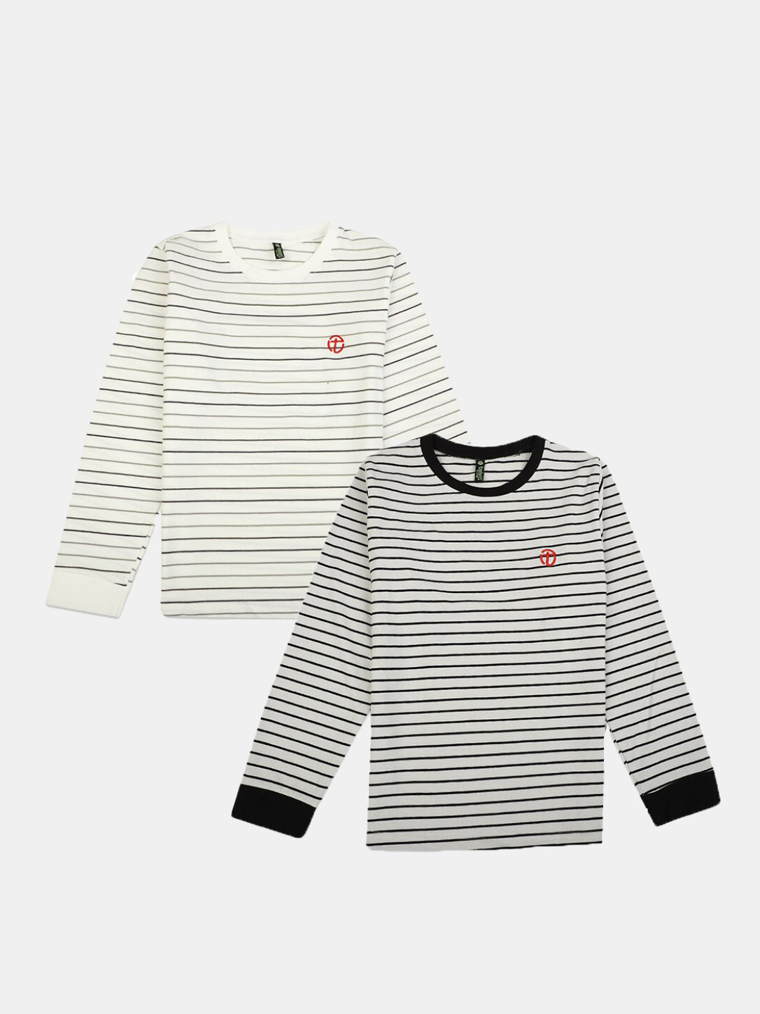 

V-Mart Boys Pack Of 4 Striped Cotton Round Neck Applique Casual T-shirts, Red
