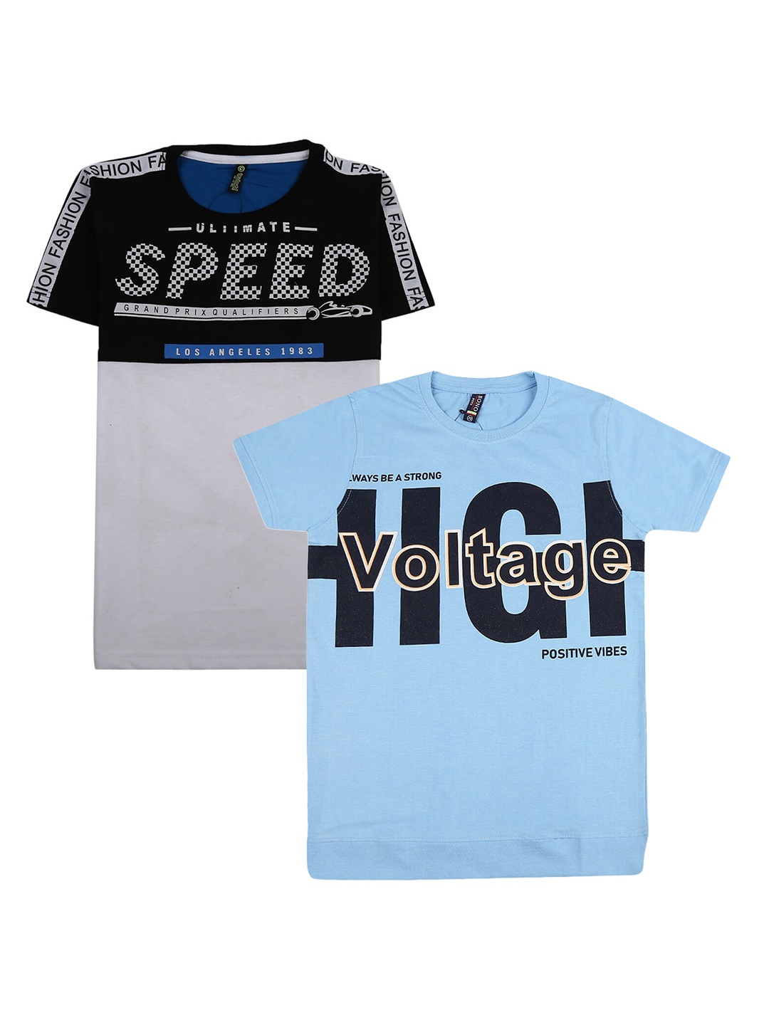 

V-Mart Boys Typography 2 Printed Applique T-shirt, Black