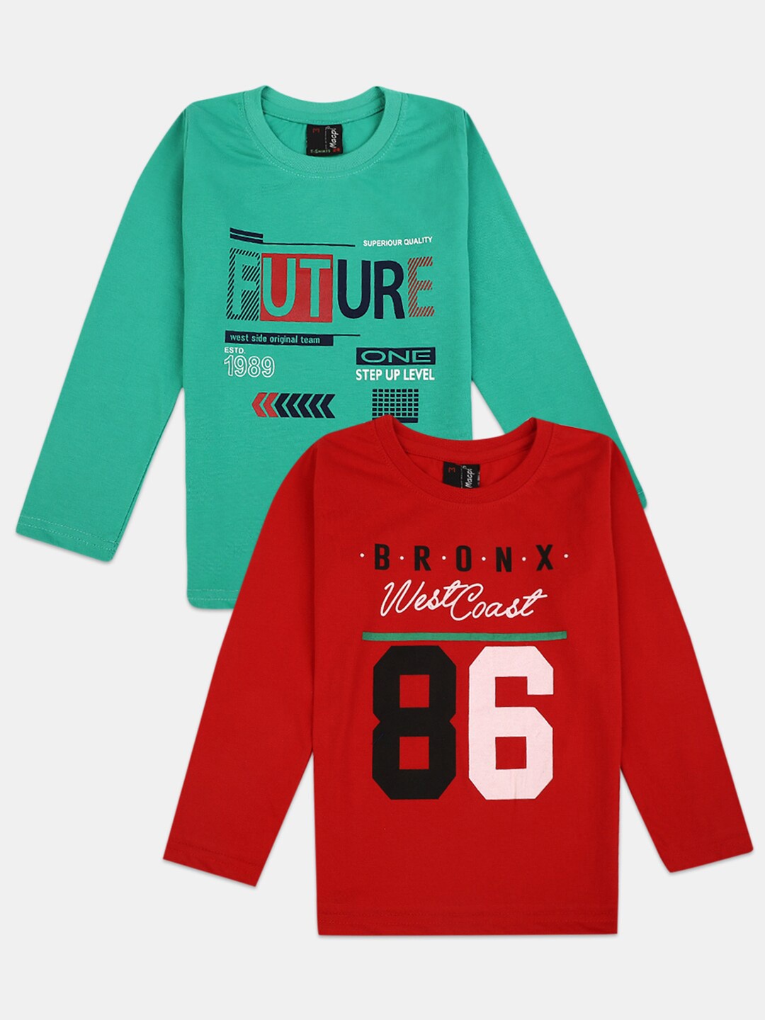 

V-Mart Boys Pack Of 4 Printed Cotton Round Neck Applique Casual T-shirts, Red
