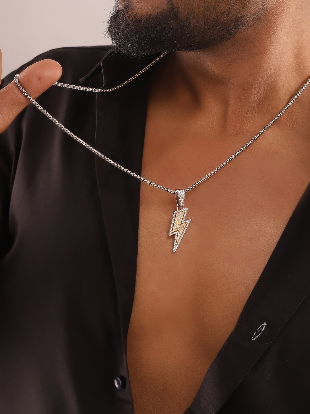 

The Roadster Lifestyle Co. Silver-Plated Cubic Zirconia-Studded Pendants with Chains