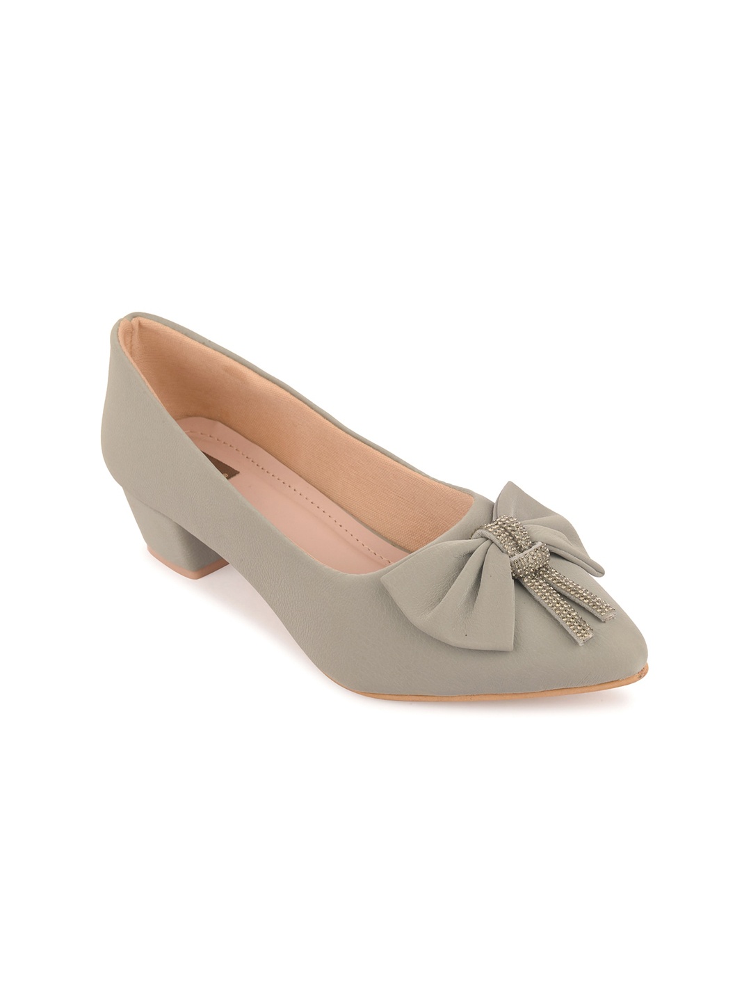 

DESI COLOUR Party Block Pumps with Bows, Grey