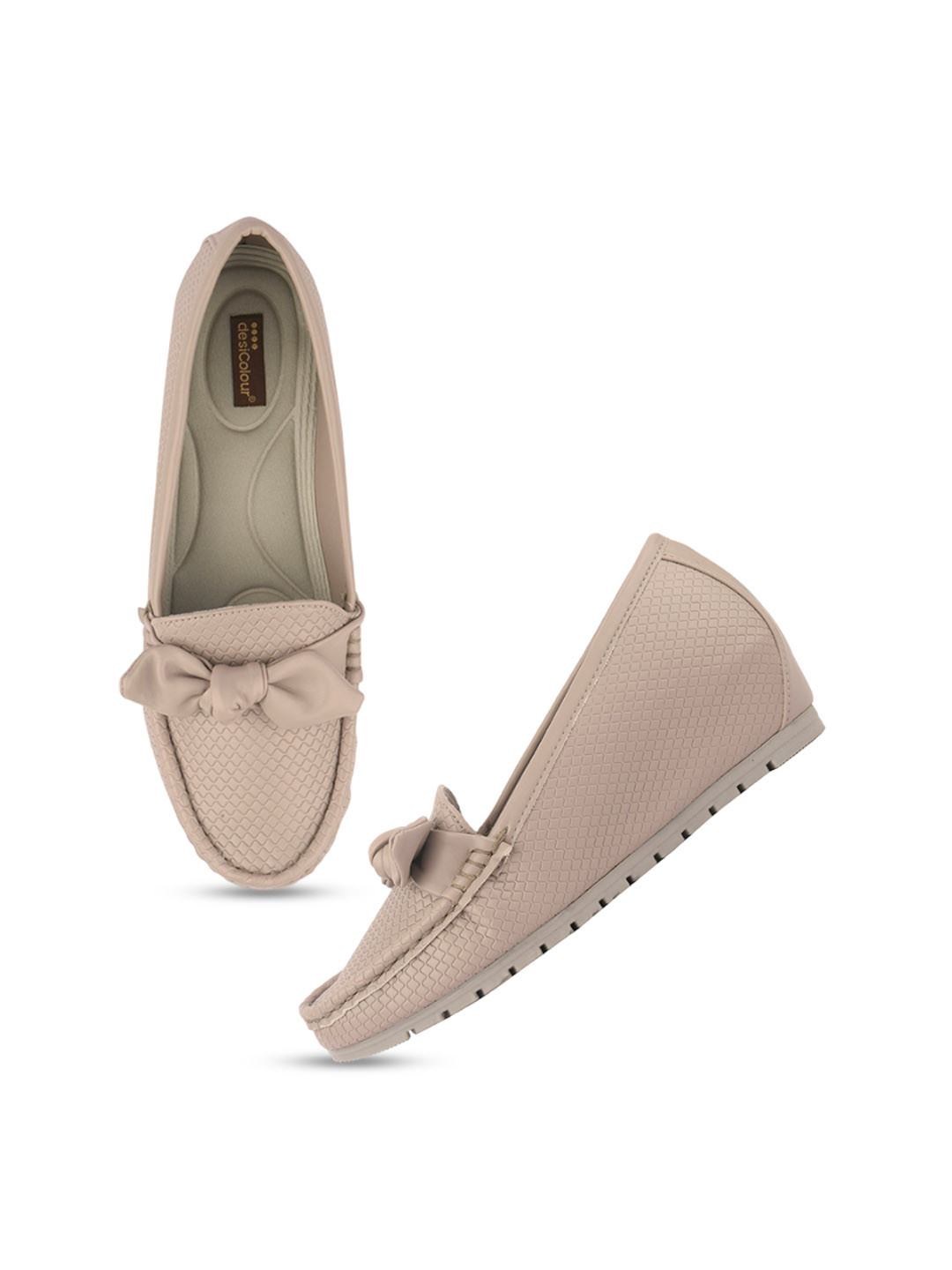 

DESI COLOUR Block Pumps with Bows, Grey