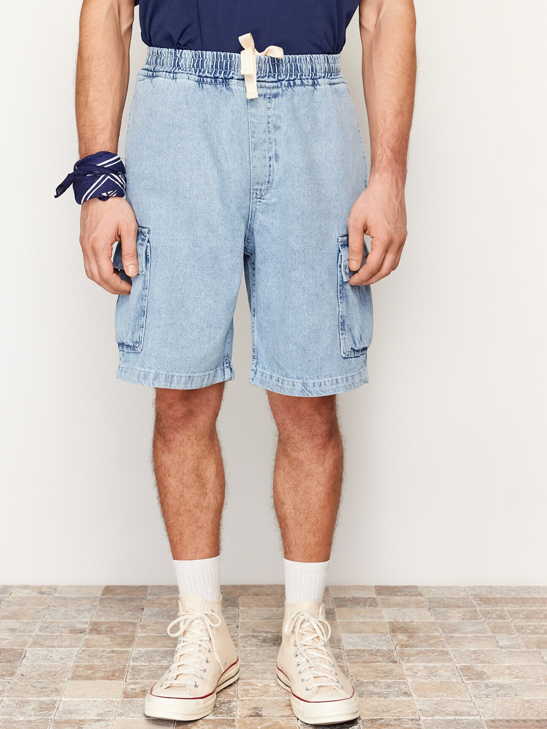 

Trendyol Men Washed Denim Shorts, Na