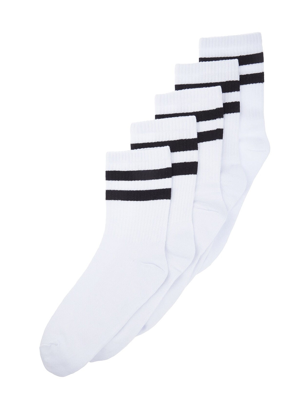 

Trendyol Men Pack Of 5 Patterned Above Ankle Length Socks, White