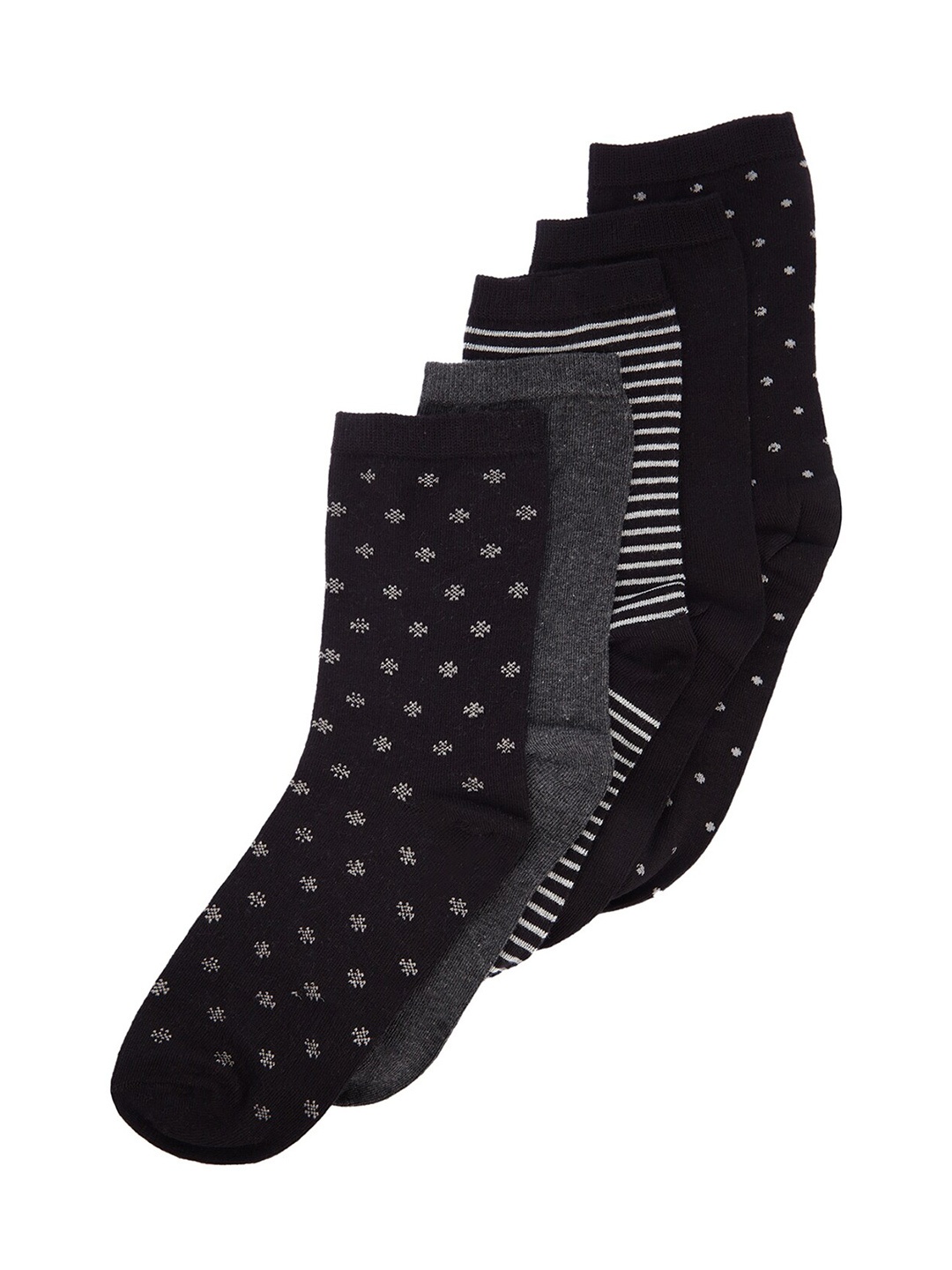 

Trendyol Men Pack Of 5 Patterned Above-Ankle Length Socks, Black