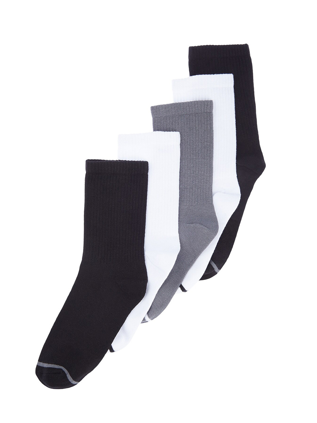 

Trendyol Men Pack Of 5 Patterned Calf-Length Socks, Black
