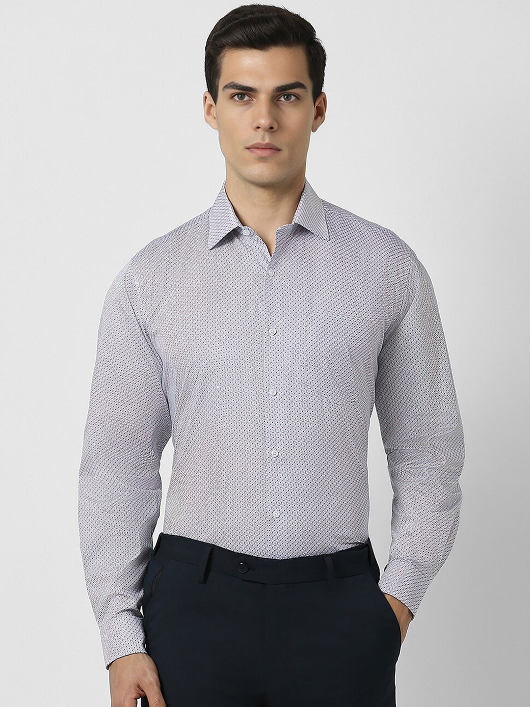 

Van Heusen Micro Ditsy Printed Cotton Opaque Formal Shirt, White