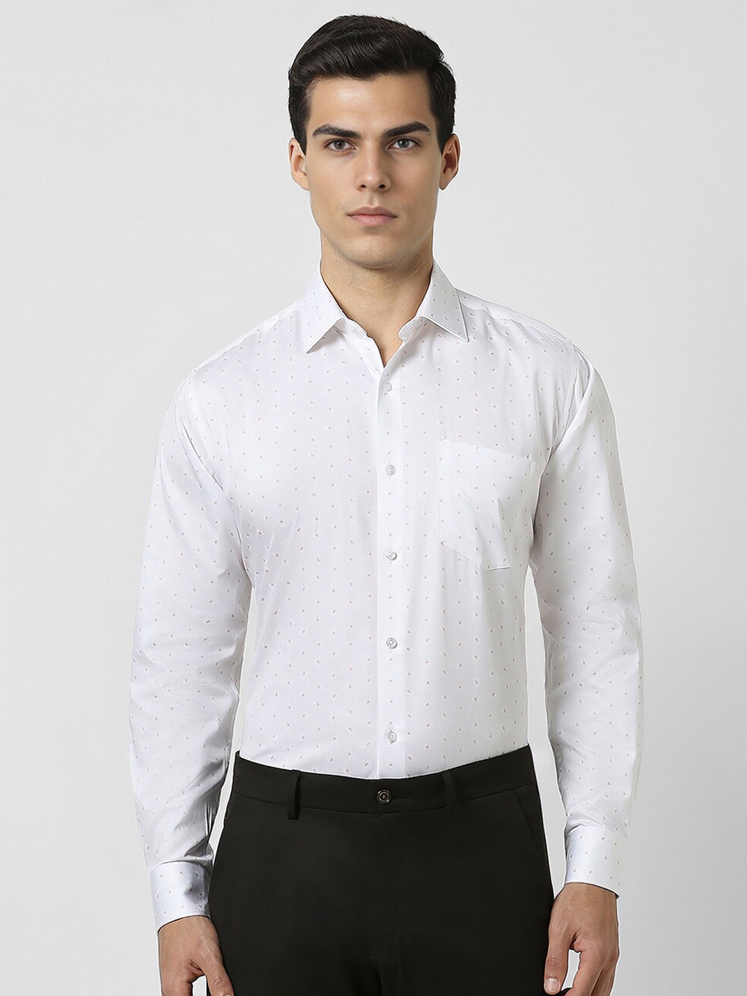 

Van Heusen Micro Ditsy Printed Opaque Cotton Shirt, White