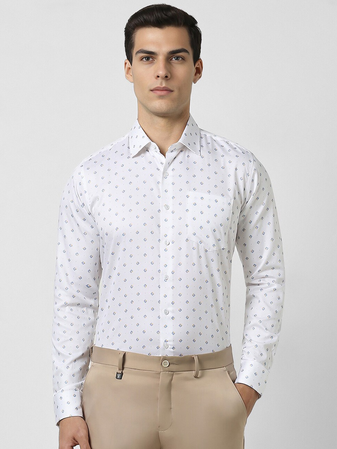 

Van Heusen Micro Ditsy Printed Slim Fit Cotton Opaque Party Shirt, White