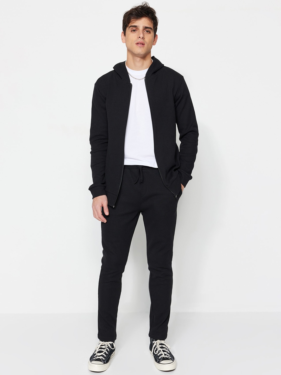 

Trendyol Mock Collar Sweatshirt With Track Pant, Black