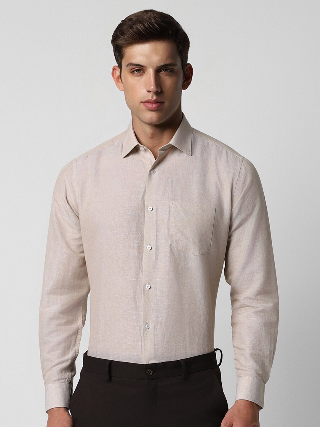 

Van Heusen Opaque Formal Shirt, Beige