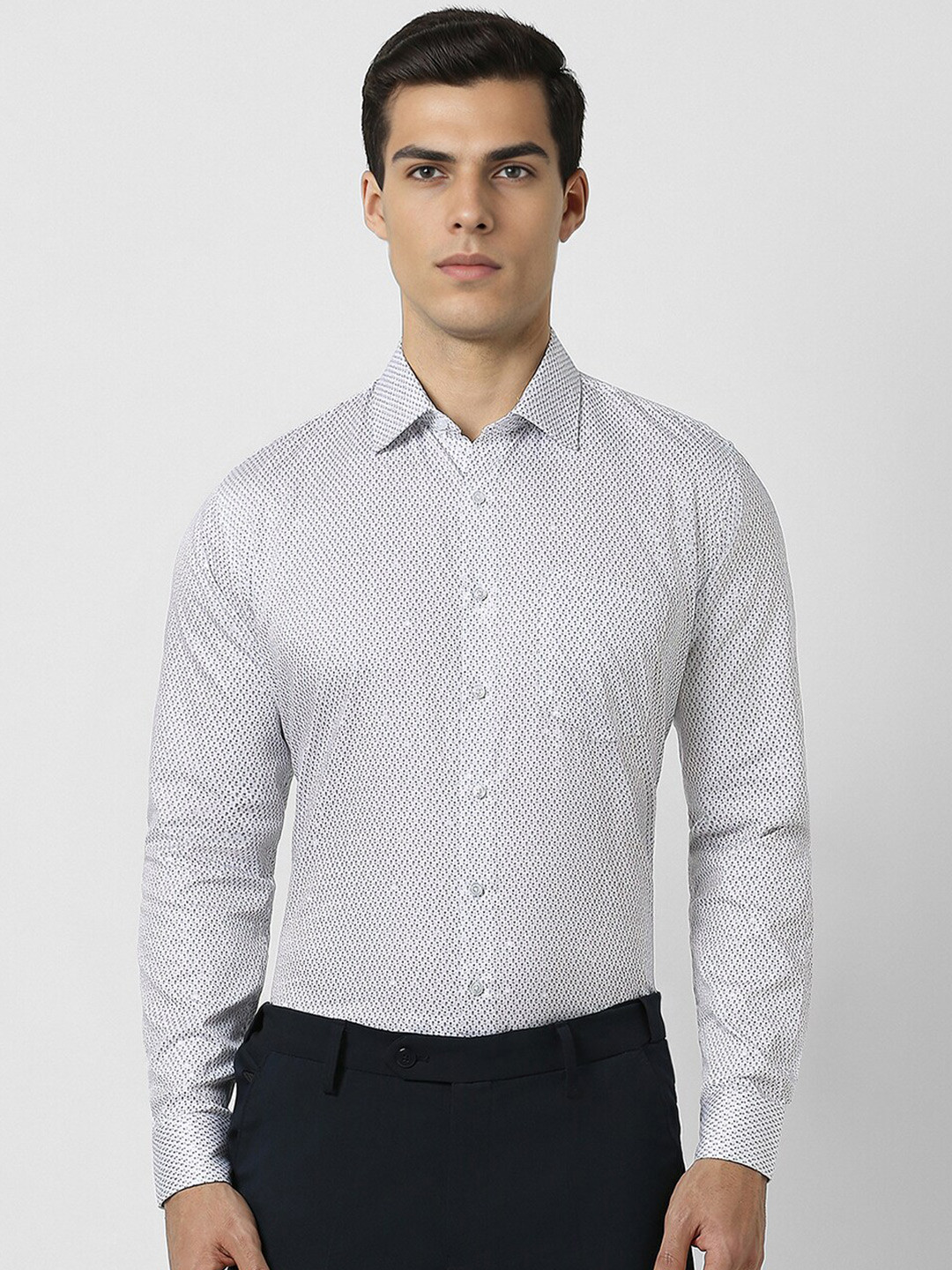 

Van Heusen Slim Fit Opaque Printed Cotton Shirt, White