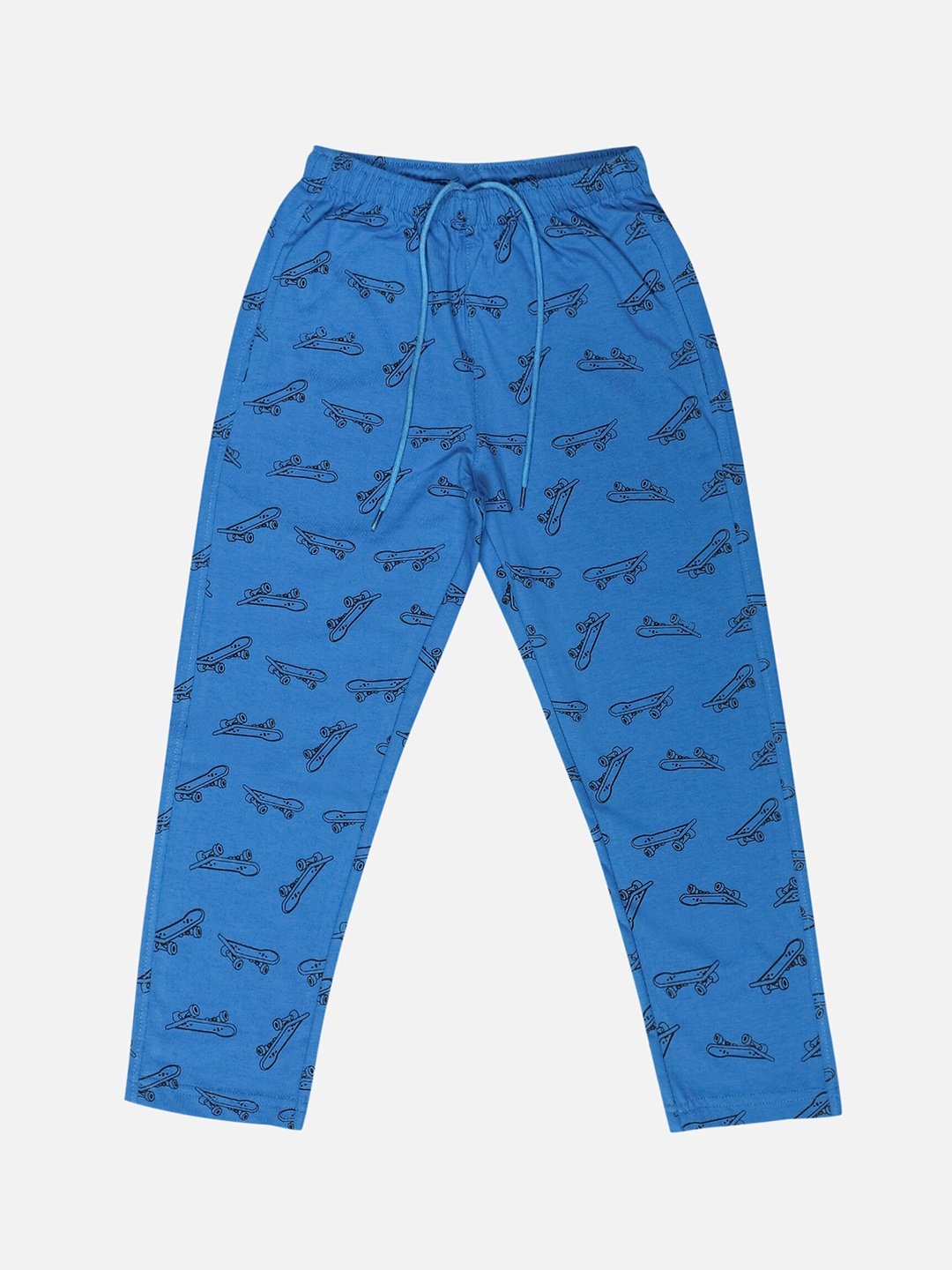 

Bodycare Boys Printed Mid Rise Cotton Track Pants, Blue