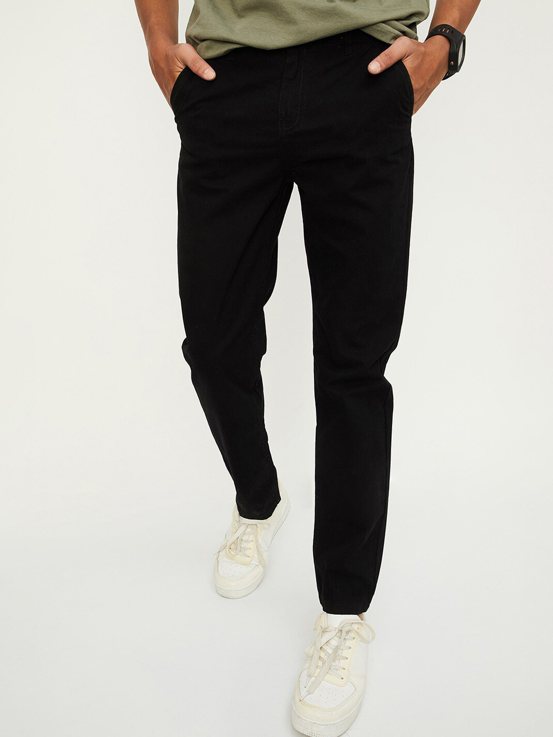 

max Boys Regular Fit Chinos Trousers, Black