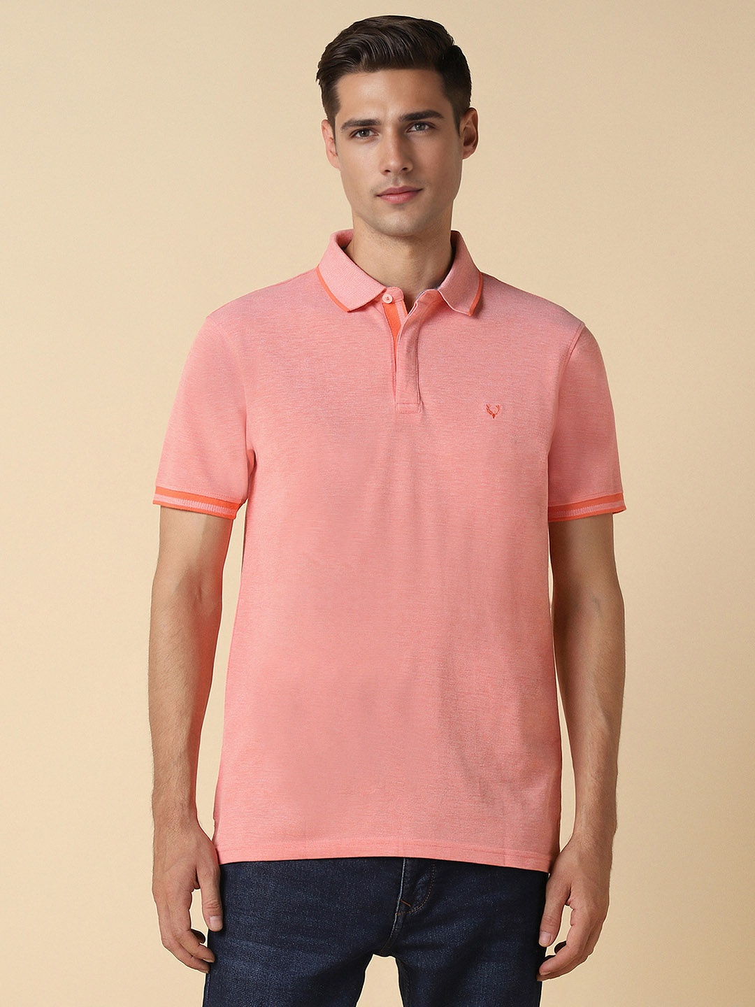 

Allen Solly Men Polo Collar T-shirt, Pink
