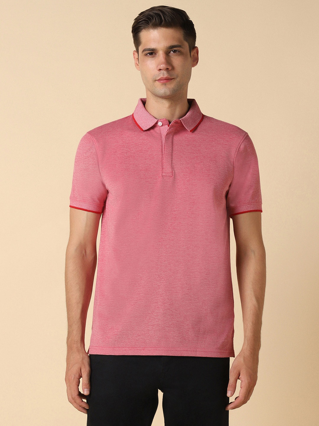 

Allen Solly Men Polo Collar T-shirt, Pink