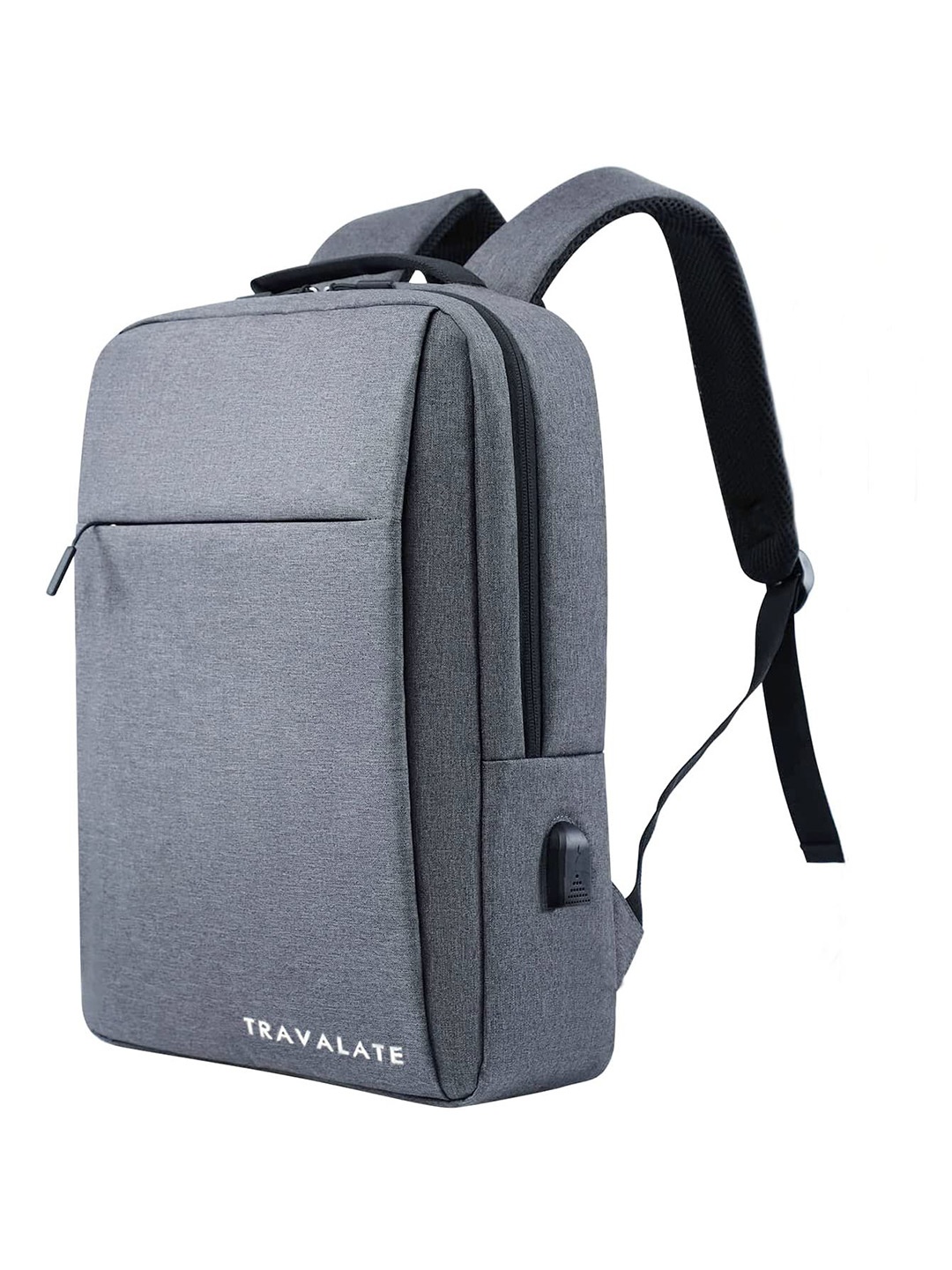 

TRAVALATE Unisex Backpack with USB Charging Port, Grey