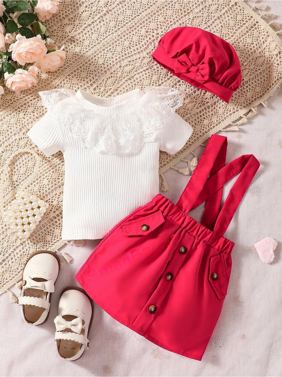 

BAESD Girls Top with Skirt, Red