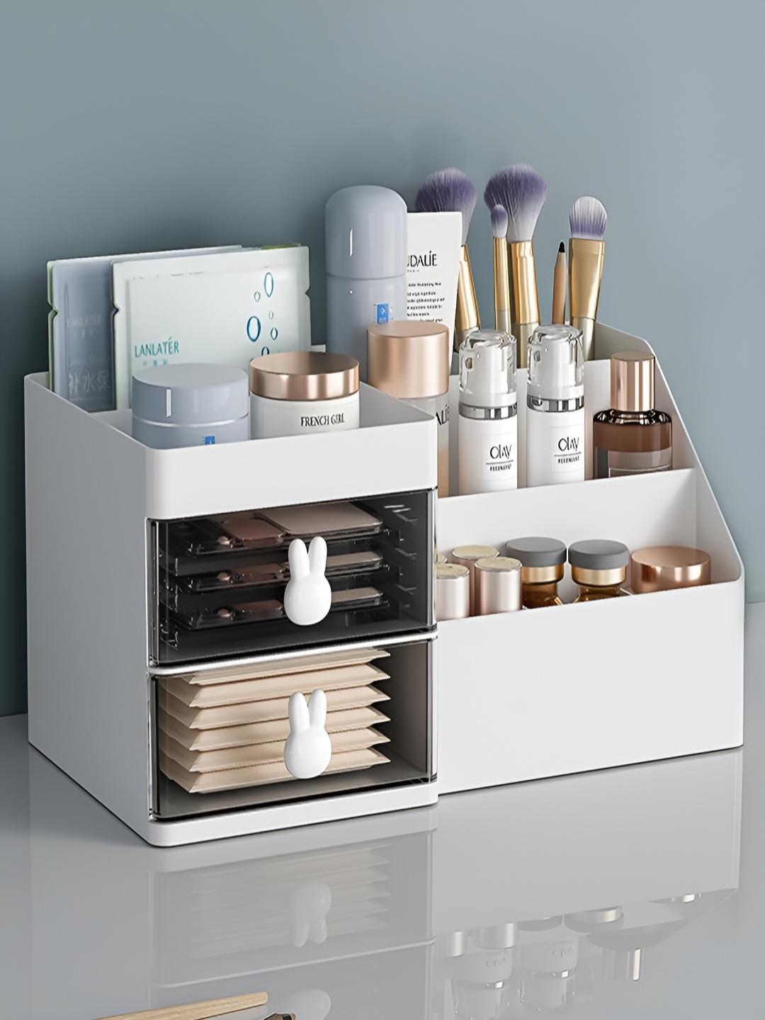 

HOUSE OF QUIRK White 2 Drawer Makeup Organizer