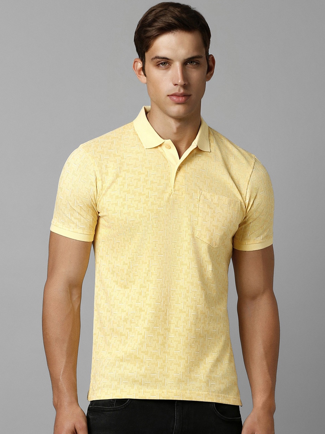 

Louis Philippe Sport Polo Collar Pockets Cotton Slim Fit T-shirt, Yellow